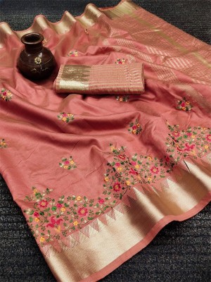 Divastri Self Design, Embroidered, Woven Assam Silk Cotton Silk, Jacquard Saree(Pink)