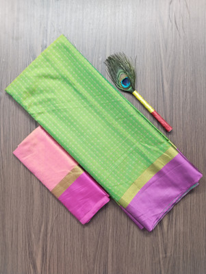 MAANVIT Self Design Daily Wear Pure Silk, Art Silk Saree(Green)