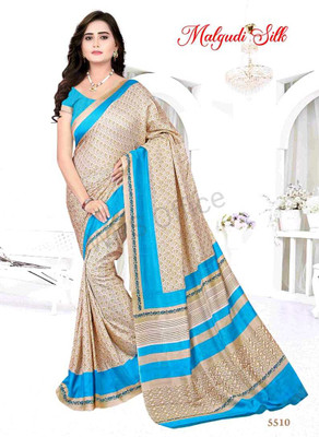 SGM Printed Assam Silk Art Silk Saree(Orange)