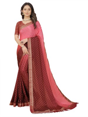 AAMONASTHA Embellished Bollywood Chiffon Saree(Maroon)