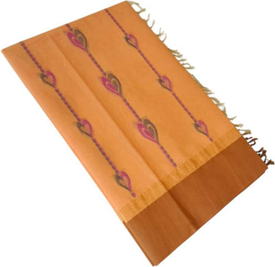 sri amman sarees Printed, Woven Mangalagiri Pure Cotton Saree(Cream)