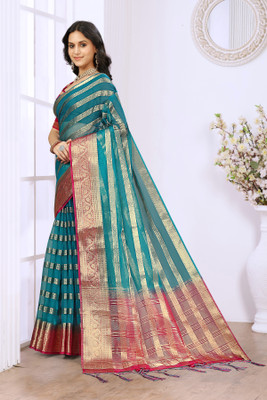 Aarunika MNT Printed Bollywood Organza Saree(Green)