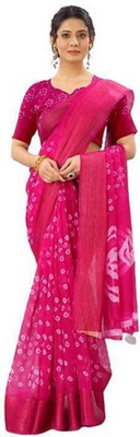 Adrika Solid/Plain Daily Wear Cotton Silk Saree(Pink)