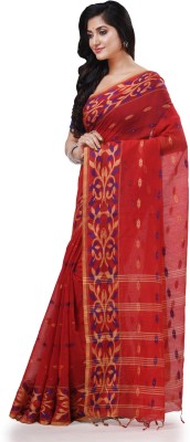 Desh Bidesh Woven Handloom Handloom Cotton Silk Saree(Red)