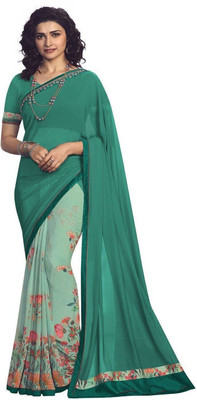 ROOP SUNDARI SAREES Printed Bollywood Georgette Saree(Light Green)