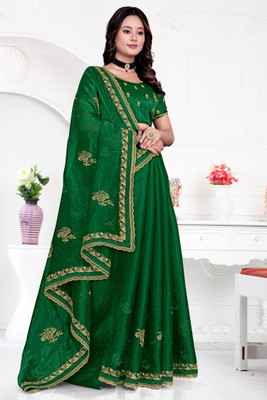 ZOYAL ENTERPRISE Embroidered Bollywood Jimmy choo Saree(Green)