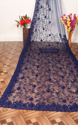 DEVKISONDESIGNER Embroidered Bollywood Net Saree(Dark Blue)