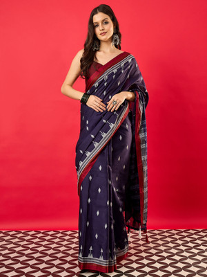 Tasrika Printed Bhagalpuri Muslin Saree(Blue)