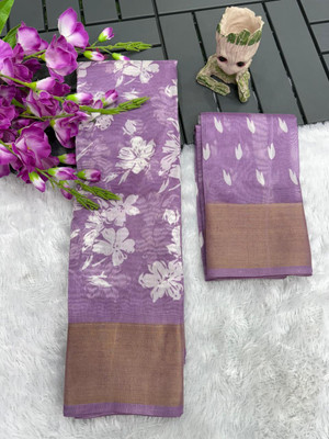 Bansari Textiles Geometric Print Bandhani Cotton Silk Saree(Pack of 2, Purple)