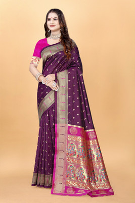 DHAYNAAND REEWA FASHION Woven Kalamkari Tussar Silk Saree(Multicolor)