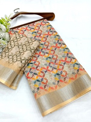 MAANVIT Self Design Kanjivaram Linen, Cotton Linen Saree(Multicolor)