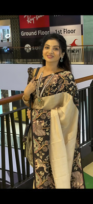 Arya tex Printed Pochampally Tussar Silk Saree(Multicolor)