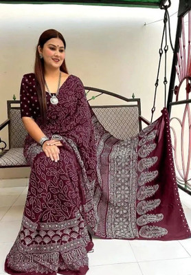 Alexa Fashion Printed Daily Wear Cotton Blend Saree(Multicolor)