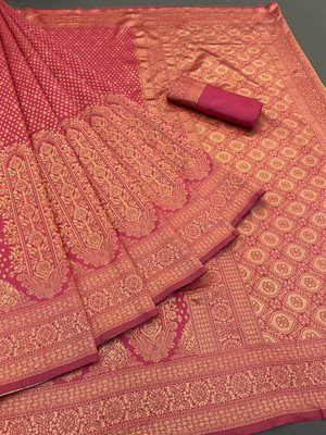 NESHVI ENTERPRISE Self Design Banarasi Jacquard Saree(Pink)
