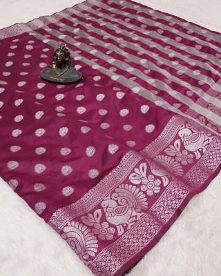 SHITHOOX Woven Kanjivaram Pure Silk Saree(Purple)