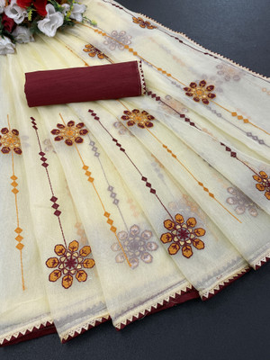 Crystallfashion Self Design Bollywood Organza Saree(Yellow)