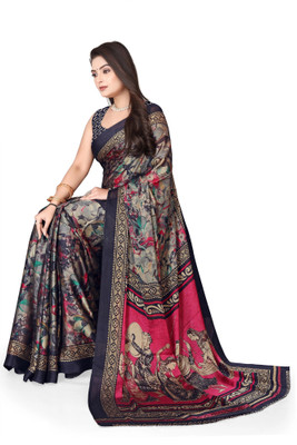 Magneitta Printed, Self Design Daily Wear Chiffon, Georgette Saree(Black)
