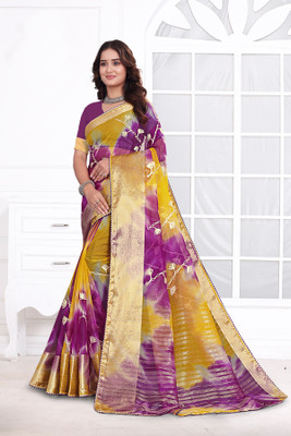 Aarunika fashion Solid/Plain Bollywood Organza Saree(Magenta)