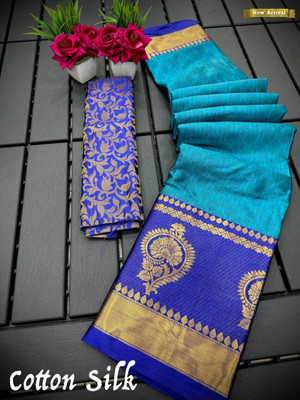 PRANJAL ART Woven Handloom Cotton Silk Saree(Grey)