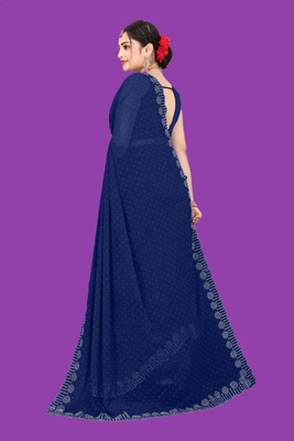 Shiv Febric Striped Banarasi Organza Saree(Blue)