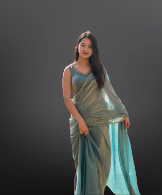 HouseOfCommon Self Design Kanjivaram Jimmy choo Saree(Light Blue)