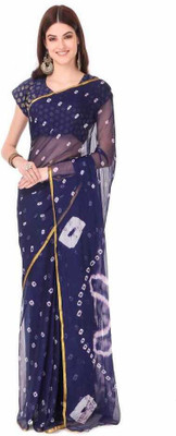 REBOOT FASHIONS Dyed Bandhani Chiffon Saree(Multicolor)