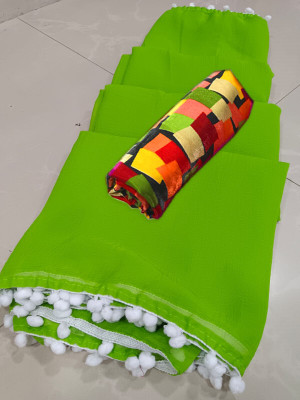 Angelsaree Self Design Bollywood Chiffon Saree(Green)