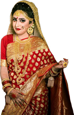 TRFASHIONHUB Woven Banarasi Jacquard Saree(Red)