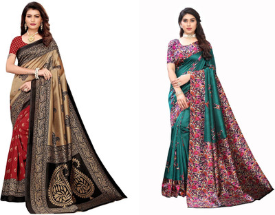 SVB Sarees Printed Bollywood Art Silk Saree(Multicolor)