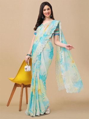 Shreesai Printed Bollywood Chiffon Saree(Multicolor)