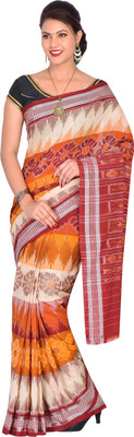 handloom paridhaan Printed Hand Batik Pure Cotton Saree(Red)