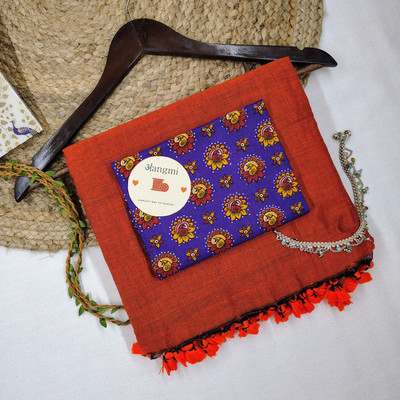 aangmi Printed Handloom Khadi Saree(Multicolor)