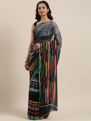 VISIONEMBRO Printed Bollywood Georgette Saree(Multicolor)