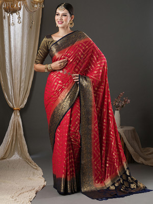 Tasrika Woven Kanjivaram Georgette Saree(Multicolor)
