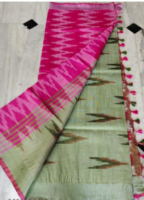 Manikant Handloom Printed Bhagalpuri Cotton Blend Saree(Multicolor)