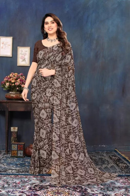 Suali Embellished Bollywood Georgette Saree(Brown)