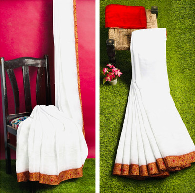 UNIQUE VAULT Self Design Chanderi Pure Cotton Saree(Red)