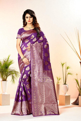 LERYZA Woven Banarasi Jacquard Saree(Multicolor)