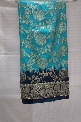 shree govind fashions Floral Print Bollywood Silk Blend Saree(Blue)