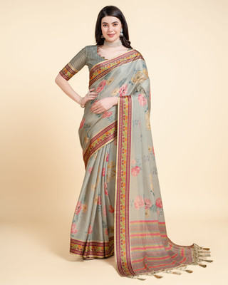 RekhaManiyar Digital Print Bollywood Art Silk Saree(Grey)