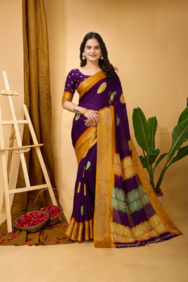 yanish Digital Print Kalamkari Art Silk Saree(Multicolor)