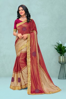 Jnnt fashion Self Design Bollywood Lycra Blend Saree(Multicolor)