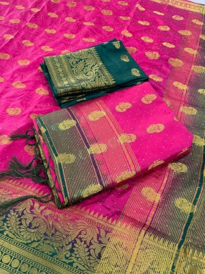 Dori Woven, Self Design Banarasi Art Silk Saree(Pink)