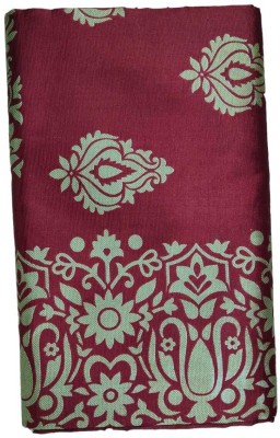 Renuka Printed Hand Batik Linen Saree(Maroon)