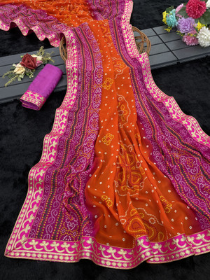 YASHIKA Woven Daily Wear Georgette, Lace Saree(Purple)