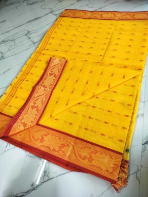 Rankit fashion Woven Tant Pure Cotton Saree(White)