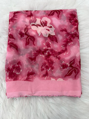 bhavika silk mills Floral Print, Printed Daily Wear Georgette Saree(Pink)