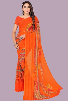 Aishwarya Printed Daily Wear Georgette Saree(Orange)