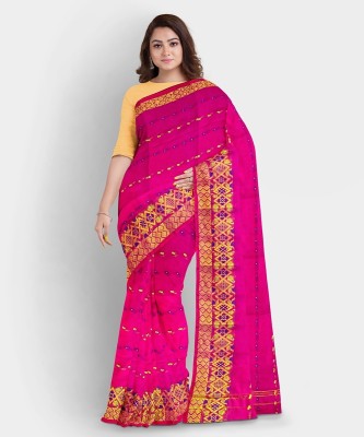 MINATIPVTLMT Embellished Bollywood Cotton Silk Saree(Pink)