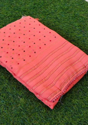 v.divyanshi & co. Printed Bandhani Georgette Saree(Pink)